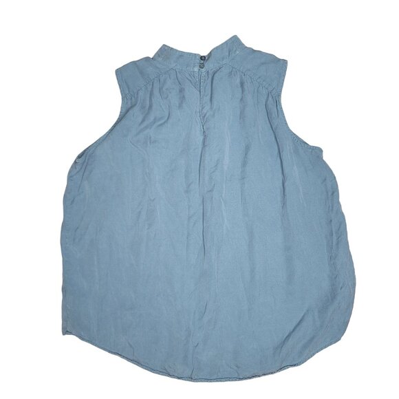 Cloth & Stone liana Blue Sleeveless Blouse Women's Casual Top Lyocell summer. sz - Picture 3 of 6